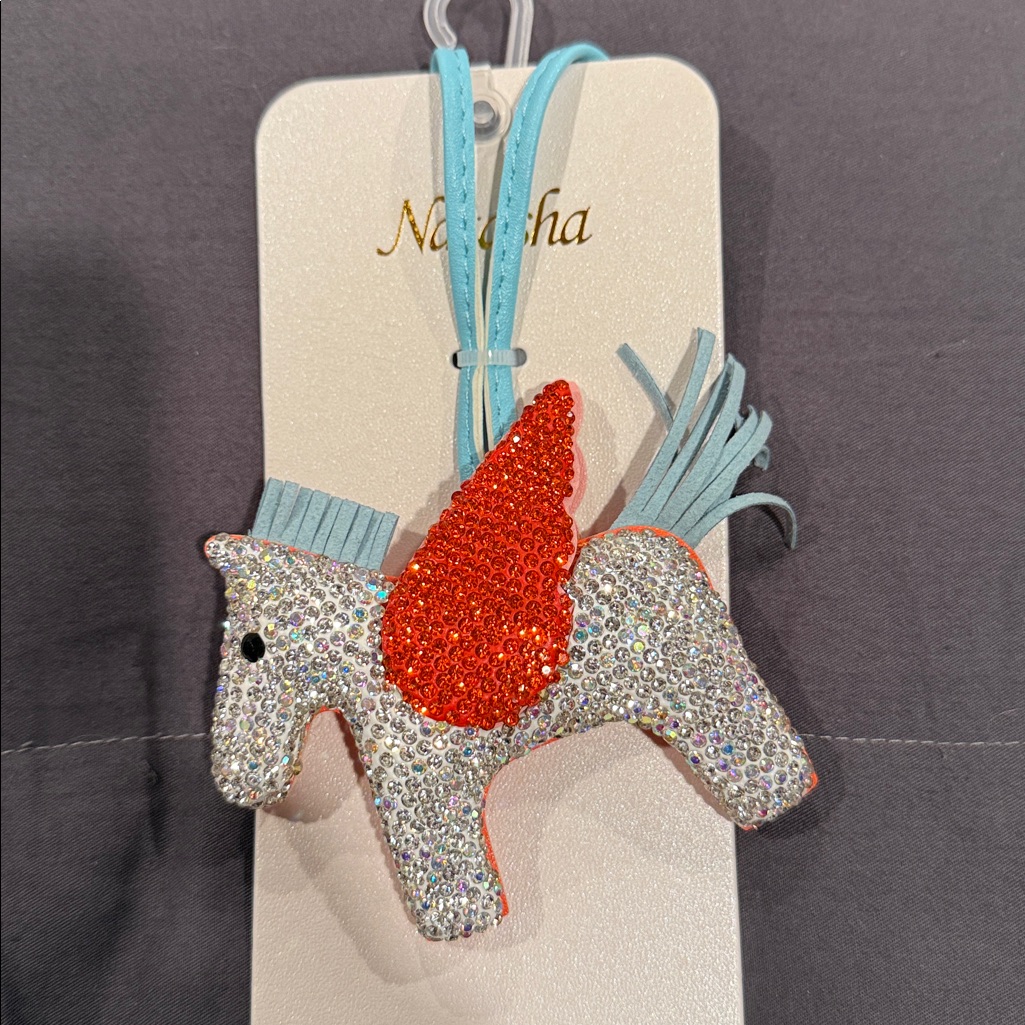 Nwt | Orange And Blue Winged Horse Bag Charm
